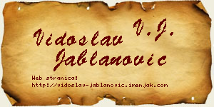 Vidoslav Jablanović vizit kartica